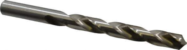 Hertel - 1/2" 118° High Speed Steel Jobber Drill - Bright Finish, Right Hand Cut, Spiral Flute, Straight Shank, 6" OAL, Standard Point - Exact Tool & Supply