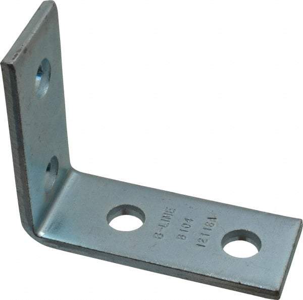 Cooper B-Line - Zinc Plated Carbon Steel 90° Strut Fitting - 1/2" Bolt, 4 Holes, Used with Cooper B Line Channel & Strut (All Sizes Except B62 & B72) - Exact Tool & Supply