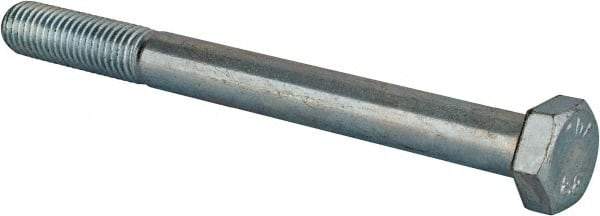 Value Collection - M12x1.75mm Metric Coarse, 130mm Length Under Head Hex Head Cap Screw - Partially Threaded, Grade 8.8 Steel, Zinc-Plated Finish, 19mm Hex - Exact Tool & Supply