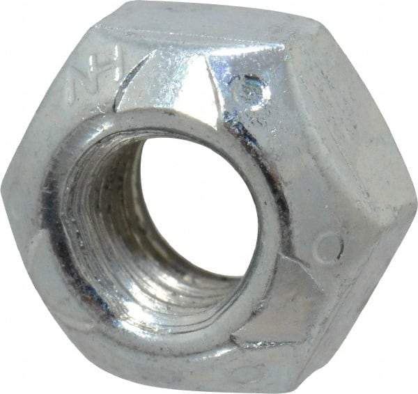 Value Collection - 1/4-28 UNF Grade C Hex Lock Nut with Distorted Thread - 7/16" Width Across Flats, Cadmium Clear-Plated Finish - Exact Tool & Supply