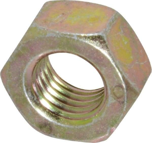 Value Collection - 5/16-24 UNF Steel Right Hand Hex Nut - 1/2" Across Flats, 17/64" High, Zinc Yellow Dichromate Finish - Exact Tool & Supply