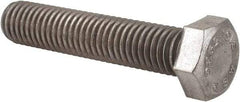 Value Collection - 1/2-13 UNC, 2-1/2" Length Under Head Hex Head Cap Screw - Fully Threaded, Grade 316 Stainless Steel, Uncoated, 3/4" Hex - Exact Tool & Supply