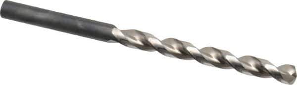 Guhring - Letter H 130° High Speed Steel Jobber Drill - Bright Finish, Right Hand Cut, Parabolic Flute, Straight Shank, 4-9/32" OAL, Standard Point - Exact Tool & Supply