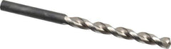 Guhring - Letter H 130° High Speed Steel Jobber Drill - Bright Finish, Right Hand Cut, Parabolic Flute, Straight Shank, 4-9/32" OAL, Standard Point - Exact Tool & Supply