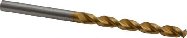 Guhring - #13 130° High Speed Steel Jobber Drill - TiN Finish, Right Hand Cut, Parabolic Flute, Straight Shank, 3-5/32" OAL, Standard Point - Exact Tool & Supply