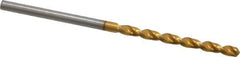 Guhring - #43 130° High Speed Steel Jobber Drill - TiN Finish, Right Hand Cut, Parabolic Flute, Straight Shank, 2-3/32" OAL, Standard Point - Exact Tool & Supply