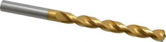 Guhring - 3/8" 130° High Speed Steel Jobber Drill - TiN Finish, Right Hand Cut, Parabolic Flute, Straight Shank, 5-1/4" OAL, Standard Point - Exact Tool & Supply