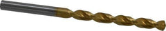 Guhring - Letter D 130° High Speed Steel Jobber Drill - TiN Finish, Right Hand Cut, Parabolic Flute, Straight Shank, 3-31/32" OAL, Standard Point - Exact Tool & Supply