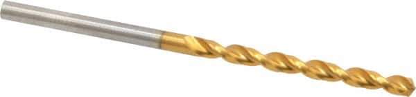 Guhring - #31 130° Cobalt Jobber Drill - TiN Finish, Right Hand Cut, Parabolic Flute, Straight Shank, 2-9/16" OAL, Standard Point - Exact Tool & Supply