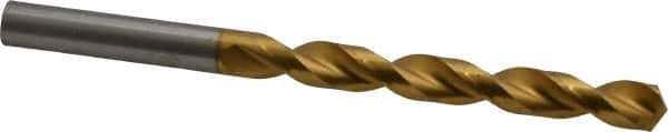 Guhring - 3/8" 130° Cobalt Jobber Drill - TiN Finish, Right Hand Cut, Parabolic Flute, Straight Shank, 133mm OAL, Standard Point - Exact Tool & Supply