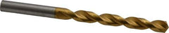 Guhring - 3/8" 130° Cobalt Jobber Drill - TiN Finish, Right Hand Cut, Parabolic Flute, Straight Shank, 133mm OAL, Standard Point - Exact Tool & Supply