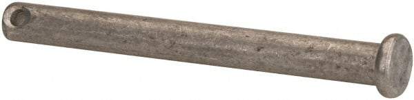 Made in USA - 1/4" Pin Diam, 2-1/2" OAL, Standard Clevis Pin - 3/32" Hole, 2-13/32" Usable Length, Uncoated Stainless Steel - Exact Tool & Supply