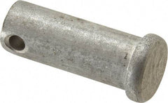 Made in USA - 1/2" Pin Diam, 1-1/4" OAL, Standard Clevis Pin - 5/32" Hole, 1-3/32" Usable Length, Uncoated Stainless Steel - Exact Tool & Supply