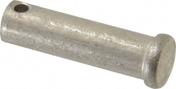 Made in USA - 1/2" Pin Diam, 1-3/4" OAL, Standard Clevis Pin - 5/32" Hole, 1-19/32" Usable Length, Uncoated Stainless Steel - Exact Tool & Supply