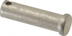 Made in USA - 1/2" Pin Diam, 1-3/4" OAL, Standard Clevis Pin - 5/32" Hole, 1-19/32" Usable Length, Uncoated Stainless Steel - Exact Tool & Supply