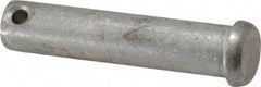 Made in USA - 1/2" Pin Diam, 2-1/4" OAL, Standard Clevis Pin - 5/32" Hole, 2-3/32" Usable Length, Uncoated Stainless Steel - Exact Tool & Supply