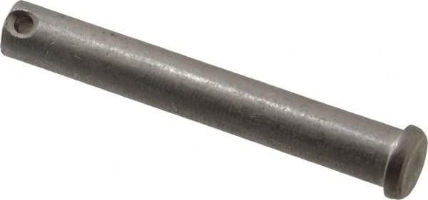 Made in USA - 1/2" Pin Diam, 3-1/2" OAL, Standard Clevis Pin - 5/32" Hole, 3-11/32" Usable Length, Uncoated Stainless Steel - Exact Tool & Supply