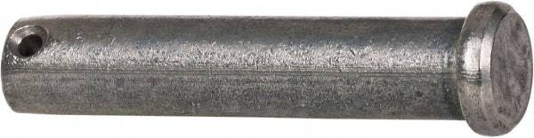 Made in USA - 5/8" Pin Diam, 3" OAL, Standard Clevis Pin - 5/32" Hole, 2-27/32" Usable Length, Uncoated Stainless Steel - Exact Tool & Supply