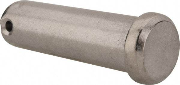 Made in USA - 3/4" Pin Diam, 2-1/2" OAL, Standard Clevis Pin - 5/32" Hole, 2-11/32" Usable Length, Uncoated Stainless Steel - Exact Tool & Supply