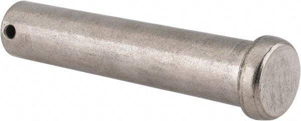 Made in USA - 3/4" Pin Diam, 3-3/4" OAL, Standard Clevis Pin - 5/32" Hole, 3-19/32" Usable Length, Uncoated Stainless Steel - Exact Tool & Supply