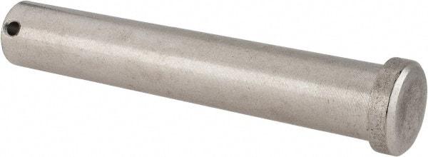 Made in USA - 3/4" Pin Diam, 4-1/2" OAL, Standard Clevis Pin - 5/32" Hole, 4-11/32" Usable Length, Uncoated Stainless Steel - Exact Tool & Supply