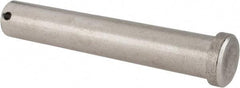 Made in USA - 3/4" Pin Diam, 4-1/2" OAL, Standard Clevis Pin - 5/32" Hole, 4-11/32" Usable Length, Uncoated Stainless Steel - Exact Tool & Supply