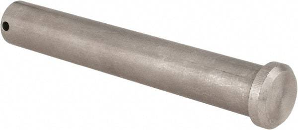 Made in USA - 3/4" Pin Diam, 5" OAL, Standard Clevis Pin - 5/32" Hole, 4-27/32" Usable Length, Uncoated Stainless Steel - Exact Tool & Supply