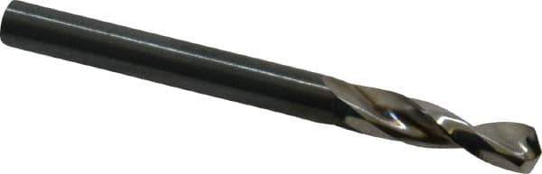 Guhring - #5 130° Parabolic Flute High Speed Steel Screw Machine Drill Bit - Bright Finish, Right Hand Cut, 1-1/32" Flute Length, 2-7/16" OAL, Standard Point, Straight Shank - Exact Tool & Supply