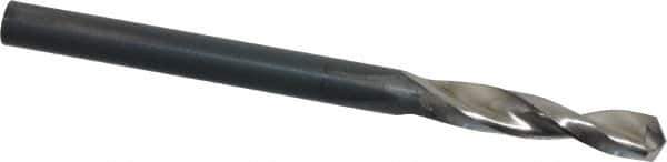 Guhring - #25 130° Parabolic Flute High Speed Steel Screw Machine Drill Bit - Bright Finish, Right Hand Cut, 55/64" Flute Length, 2-11/64" OAL, Standard Point, Straight Shank - Exact Tool & Supply