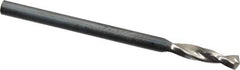 Guhring - #37 130° Parabolic Flute High Speed Steel Screw Machine Drill Bit - Bright Finish, Right Hand Cut, 9/16" Flute Length, 1-11/16" OAL, Standard Point, Straight Shank - Exact Tool & Supply