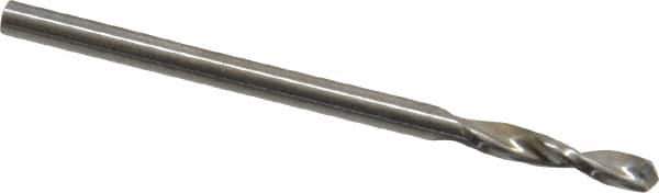 Guhring - #45 130° Parabolic Flute High Speed Steel Screw Machine Drill Bit - Bright Finish, Right Hand Cut, 15/32" Flute Length, 1-1/2" OAL, Standard Point, Straight Shank - Exact Tool & Supply
