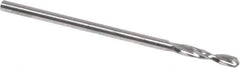 Guhring - 1/16" 130° Parabolic Flute High Speed Steel Screw Machine Drill Bit - Bright Finish, Right Hand Cut, 25/64" Flute Length, 1-11/32" OAL, Standard Point, Straight Shank - Exact Tool & Supply