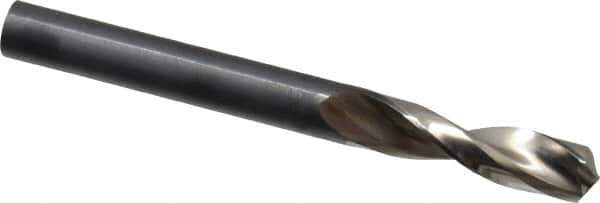 Guhring - 9/32" 130° Parabolic Flute High Speed Steel Screw Machine Drill Bit - Bright Finish, Right Hand Cut, 1-11/32" Flute Length, 2-29/32" OAL, Standard Point, Straight Shank - Exact Tool & Supply