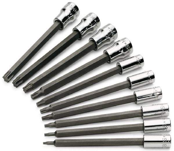 SK - 10 Piece 1/4 & 3/8" Drive Torx Bit Socket Set - T8 to T50 Torx - Exact Tool & Supply