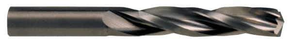 Kennametal - #7 150° Solid Carbide Jobber Drill - Bright Finish, Right Hand Cut, Spiral Flute, Straight Shank, 2-7/16" OAL, Notched Point - Exact Tool & Supply