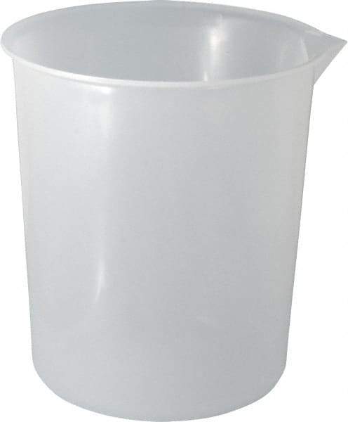 Bel-Art - 2,000 ml Polypropylene Graduated Beaker - 500 ml Graduation, 6-15/32" Diam x 7-1/4" High - Exact Tool & Supply