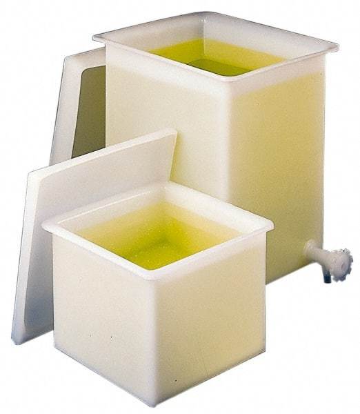 Bel-Art - 10 Gallon Natural Rectangular Polyethylene Tank - 10" High x 13" Diam - Exact Tool & Supply