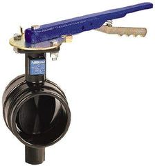 NIBCO - 2" Pipe, Grooved Butterfly Valve - Lever Handle, Ductile Iron Body, Polyamide Seat, 300 WOG, EPDM Coated Ductile Iron Disc, Stainless Steel Stem - Exact Tool & Supply