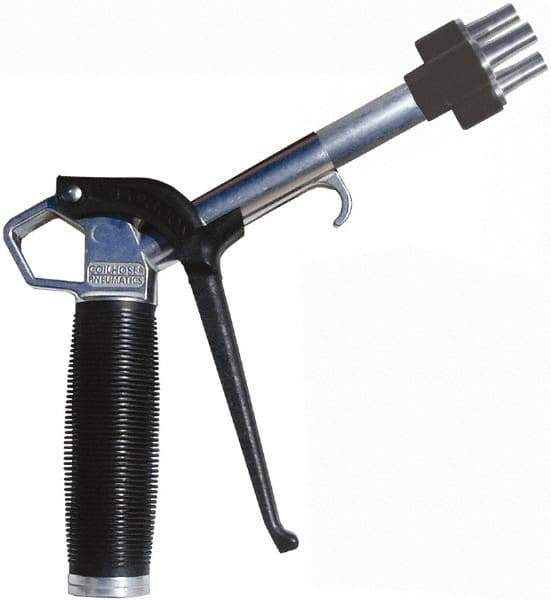 Coilhose Pneumatics - 150 Max psi High Flow Multi-Jet Nozzle Pistol Grip Blow Gun - 3/8 NPT, 2" Tube Length, Aluminum - Exact Tool & Supply