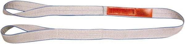 Lift-All - 14' Long x 3" Wide, 4,800 Lb Vertical Capacity, 1 Ply, Polyester Web Sling - 3,800 Lb Choker Capacity, Silver (Color) - Exact Tool & Supply
