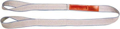 Lift-All - 16' Long x 4" Wide, 11,500 Lb Vertical Capacity, 2 Ply, Polyester Web Sling - 9,200 Lb Choker Capacity, Silver (Color) - Exact Tool & Supply
