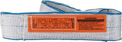 Lift-All - 3' Long x 3" Wide, 4,800 Lb Vertical Capacity, 1 Ply, Polyester Web Sling - 3,800 Lb Choker Capacity, Silver (Color) - Exact Tool & Supply