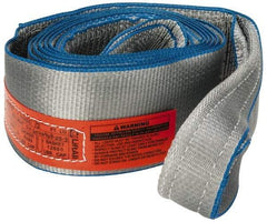 Lift-All - 12' Long x 4" Wide, 6,400 Lb Vertical Capacity, 1 Ply, Polyester Web Sling - 5,000 Lb Choker Capacity, Silver (Color) - Exact Tool & Supply