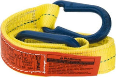 Lift-All - 3' Long x 2" Wide, 6,400 Lb Vertical Capacity, 2 Ply, Polyester Web Sling - 5,000 Lb Choker Capacity, Yellow - Exact Tool & Supply