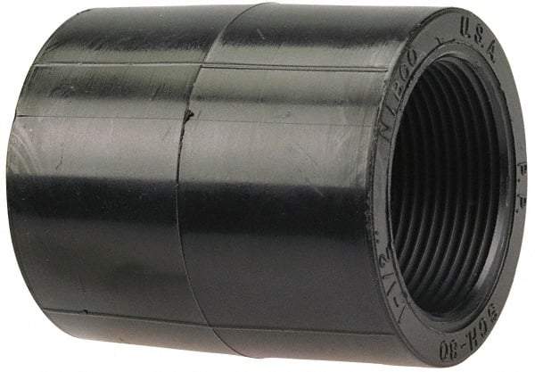 NIBCO - 1/2" Polypropylene Plastic Pipe Coupling - Schedule 80, FPT x FPT End Connections - Exact Tool & Supply