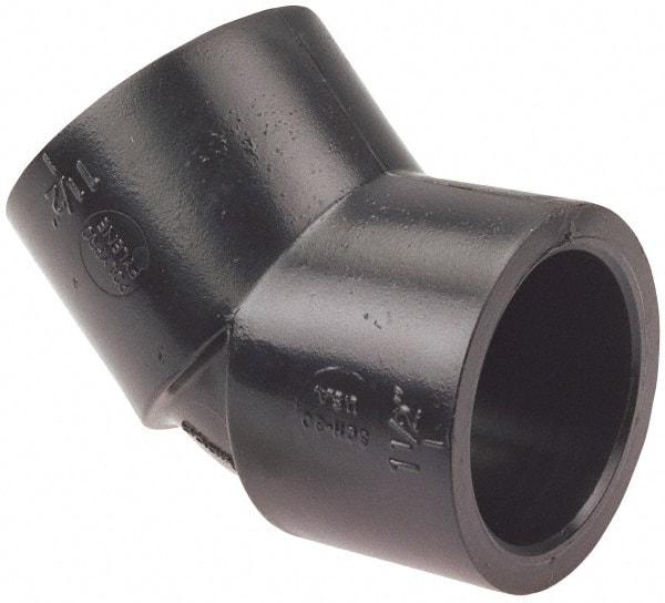 NIBCO - 1" Polypropylene Plastic Pipe 45° Elbow - Schedule 80, S x S End Connections - Exact Tool & Supply