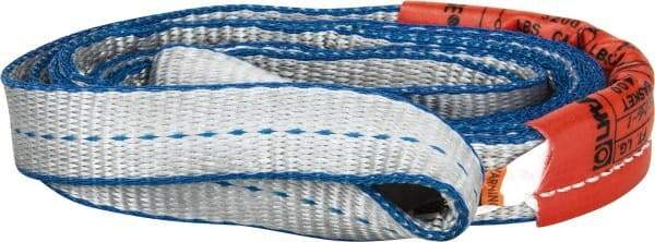 Lift-All - 4' Long x 1" Wide, 3,200 Lb Vertical Capacity, 2 Ply, Polyester Web Sling - 2,500 Lb Choker Capacity, Silver (Color) - Exact Tool & Supply
