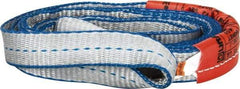 Lift-All - 4' Long x 1" Wide, 3,200 Lb Vertical Capacity, 2 Ply, Polyester Web Sling - 2,500 Lb Choker Capacity, Silver (Color) - Exact Tool & Supply