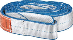Lift-All - 10' Long x 2" Wide, 6,400 Lb Vertical Capacity, 2 Ply, Polyester Web Sling - 5,000 Lb Choker Capacity, Silver (Color) - Exact Tool & Supply