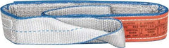 Lift-All - 3' Long x 2" Wide, 6,400 Lb Vertical Capacity, 2 Ply, Polyester Web Sling - 5,000 Lb Choker Capacity, Silver (Color) - Exact Tool & Supply